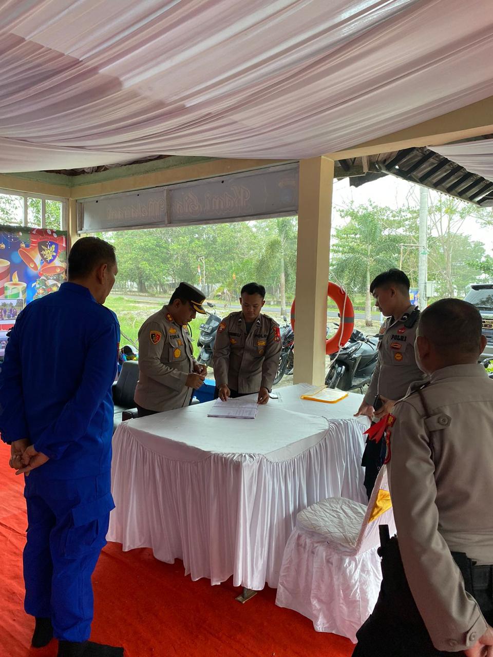 Polres Bangka Sidak Persiapan Pos Pam Pantai Matras Jelang Nataru 